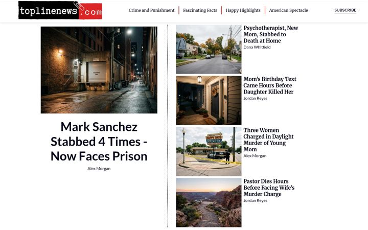 Screenshot of toplinenews.com