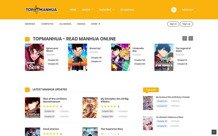 Screenshot of topmanhua.fan
