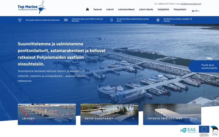 Screenshot van topmarinelaiturit.fi
