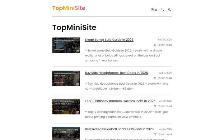 Screenshot of topminisite.com