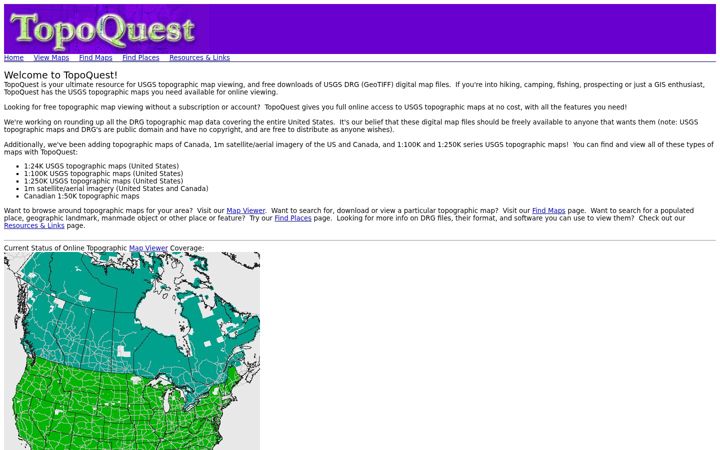 Zrzut ekranu topoquest.com