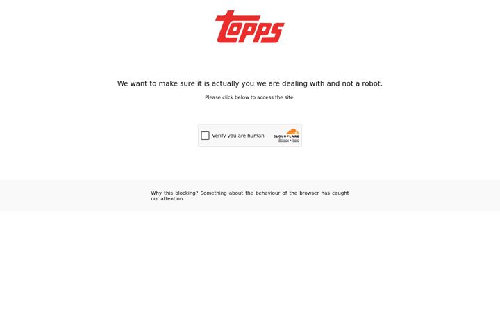 Captură de ecran a topps.com