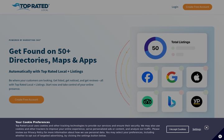 Screenshot di topratedlocal.com