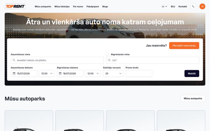 Screenshot di toprent.lv