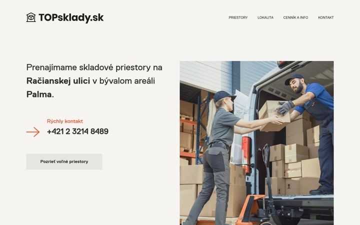 Snímek obrazovky topsklady.sk