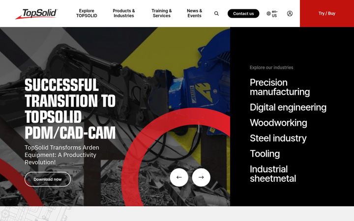 Screenshot of topsolid.com