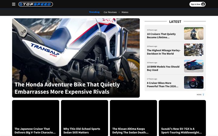 Zrzut ekranu topspeed.com