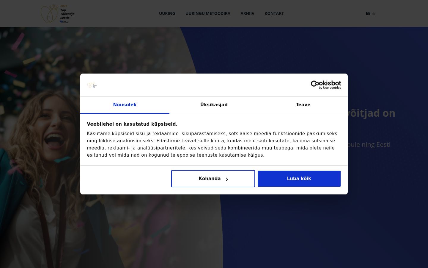 Screenshot tal-banner tal-kunsens muri qabel kwalunkwe interazzjoni