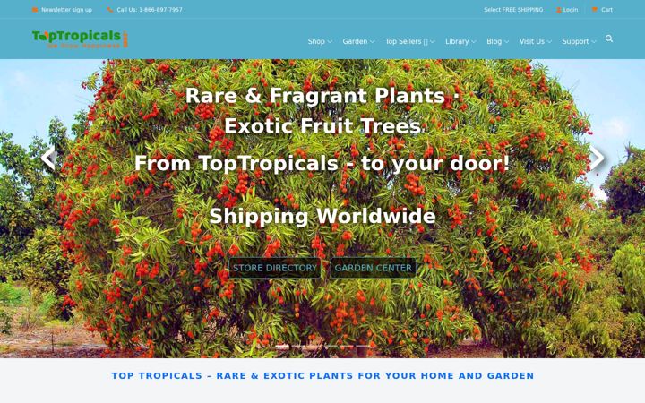 Screenshot of toptropicals.com