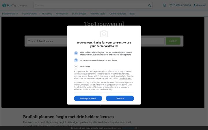 Screenshot of toptrouwen.nl