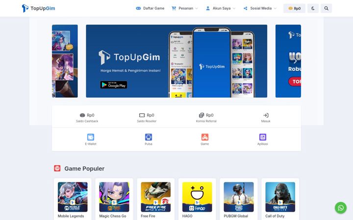Screenshot of topupgim.com