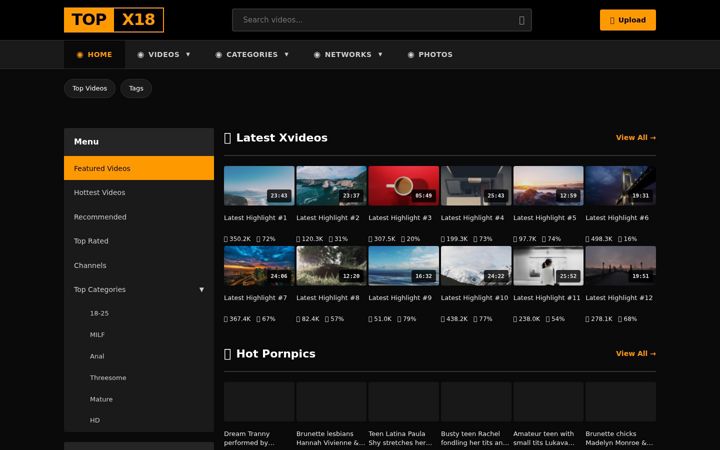 Screenshot of topx18.com