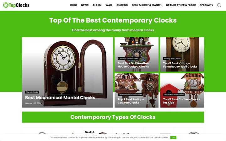 Screenshot of topxclocks.com