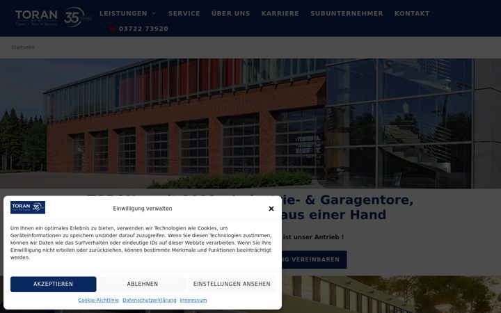 Posnetek zaslona toran-gmbh.de