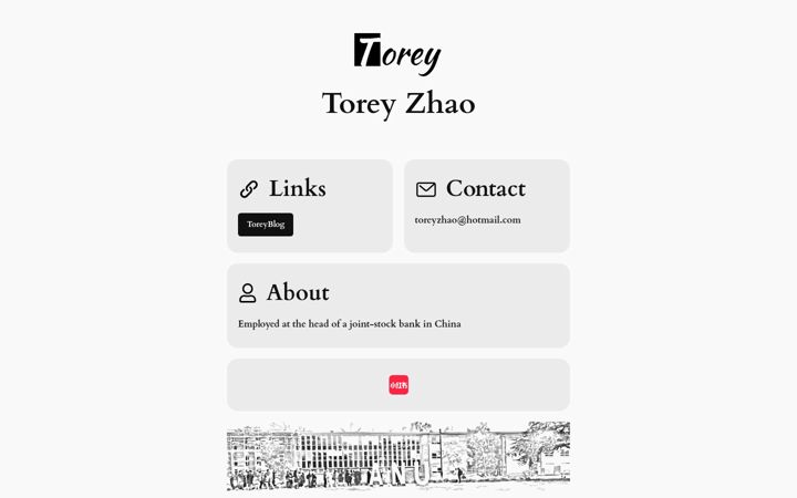 Screenshot of toreyzhao.com