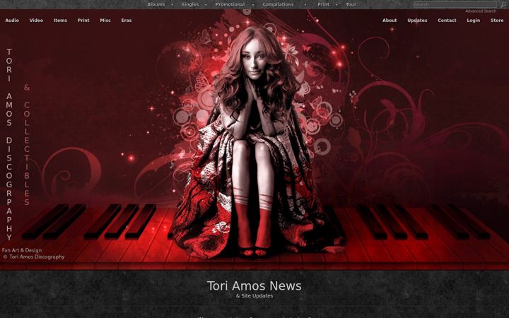 Screenshot of toriamosdiscography.info
