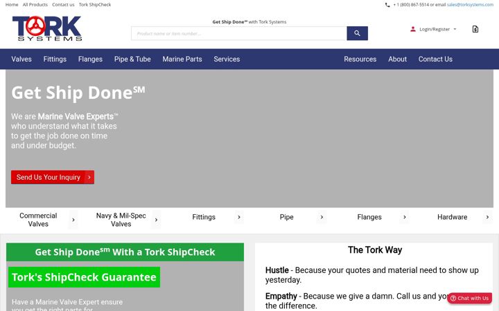 Screenshot von torksystems.com