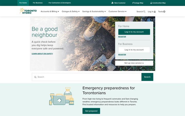 Screenshot of torontohydro.com