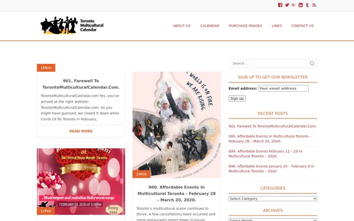Screenshot of torontomulticulturalcalendar.com