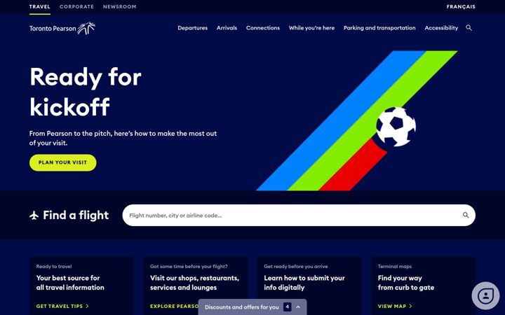 Screenshot of torontopearson.com