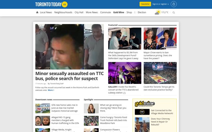 Screenshot of torontotoday.ca