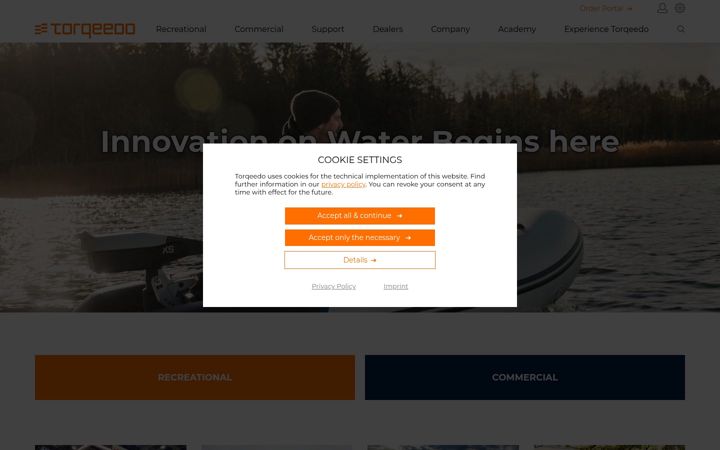 Screenshot of torqeedo.com