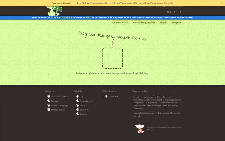 Captură de ecran a torrentkitty.app