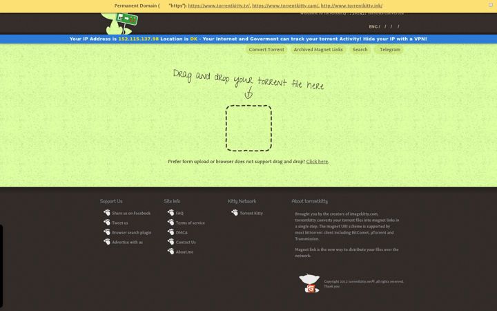 Screenshot of torrentkitty.net