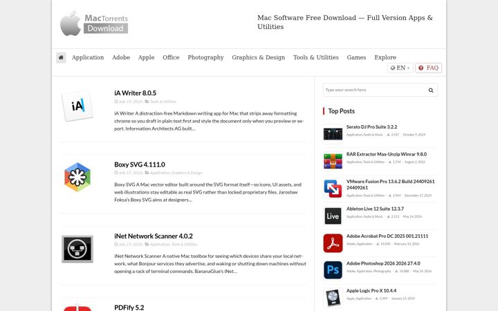 Screenshot of torrentmac.net