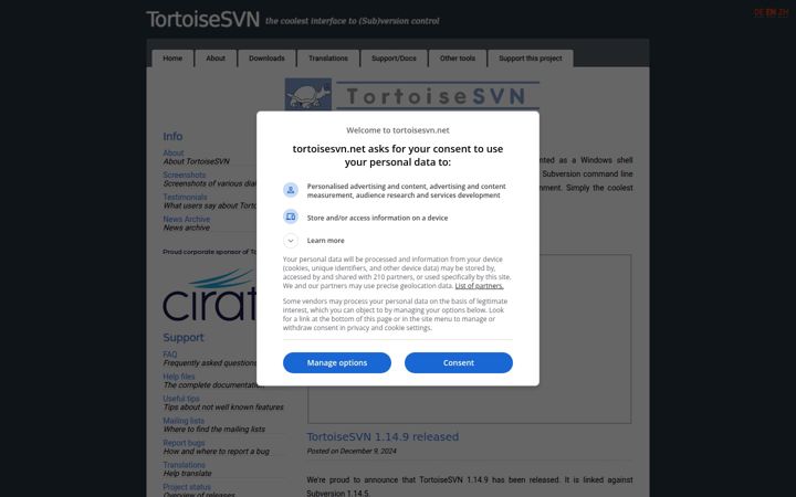 Screenshot of tortoisesvn.net
