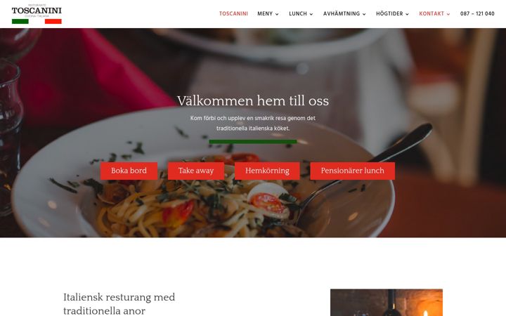 Skjermbilde av toscanini.se