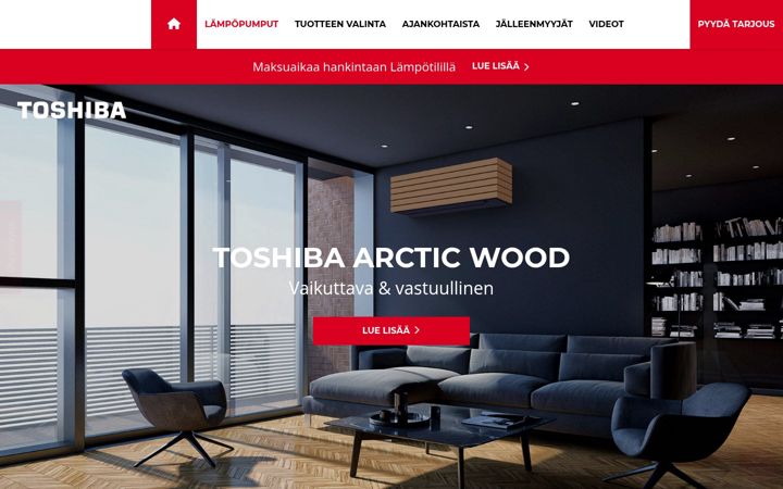 Skærmbillede af toshibasuomi.fi