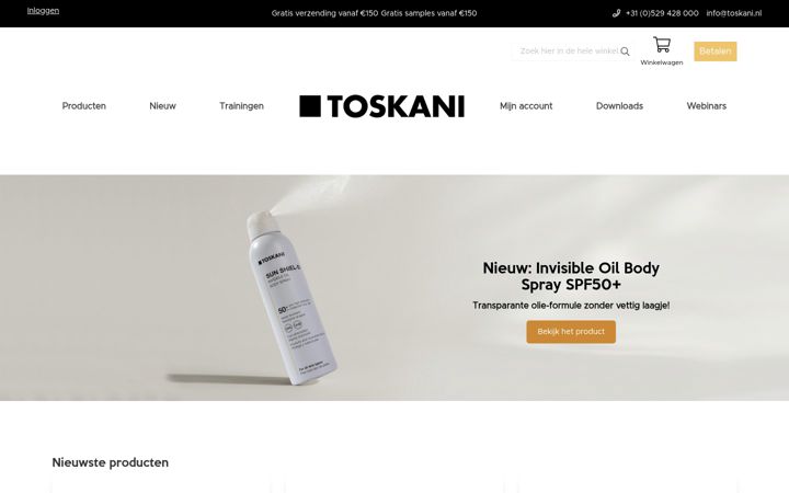 Screenshot of toskaniwebshop.nl