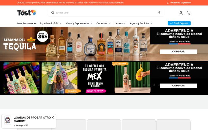 Screenshot of tost.cl