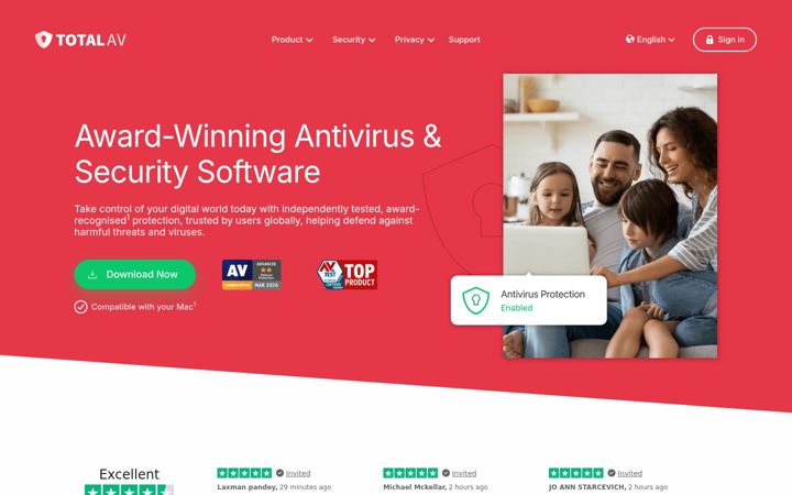 Screenshot stránky totalantivirusultimate.com