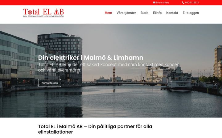 Screenshot of totalel.se