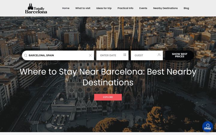 Snímek obrazovky totallybarcelona.com
