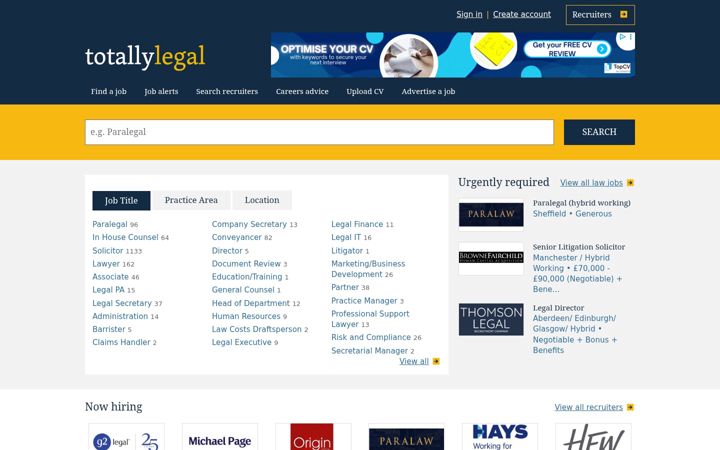 Screenshot of totallylegal.com