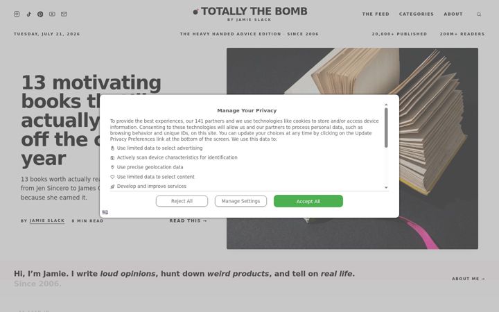 Screenshot of totallythebomb.com