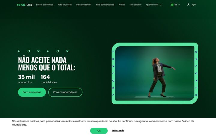 Screenshot of totalpass.com.br