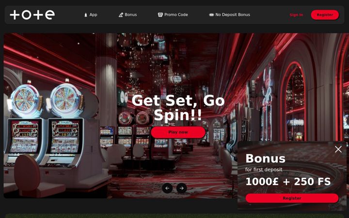 Screenshot of tote-casino.com