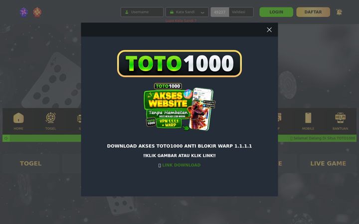 Screenshot of toto1000.com