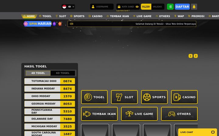Screenshot von toto22i.com