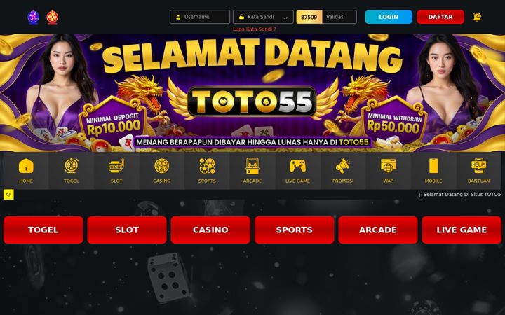 Screenshot of toto55up.com