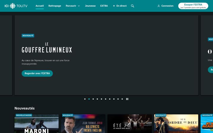Screenshot of tou.tv