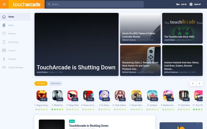 Screenshot of toucharcade.com