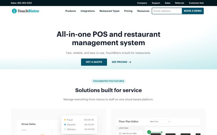Screenshot of touchbistro.com