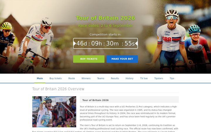 Екранна снимка на tour-of-britain.com