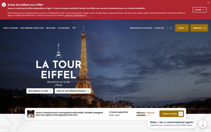 Screenshot of toureiffel.paris