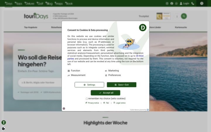 Screenshot of touridat.com
